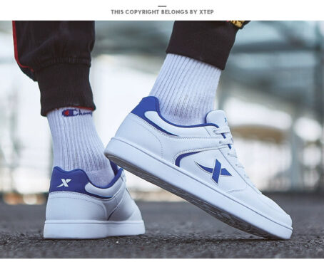 Tebu Fall and Winter Leather Surface Easiest for Match Casual Low-Top Sneakers XTEP
