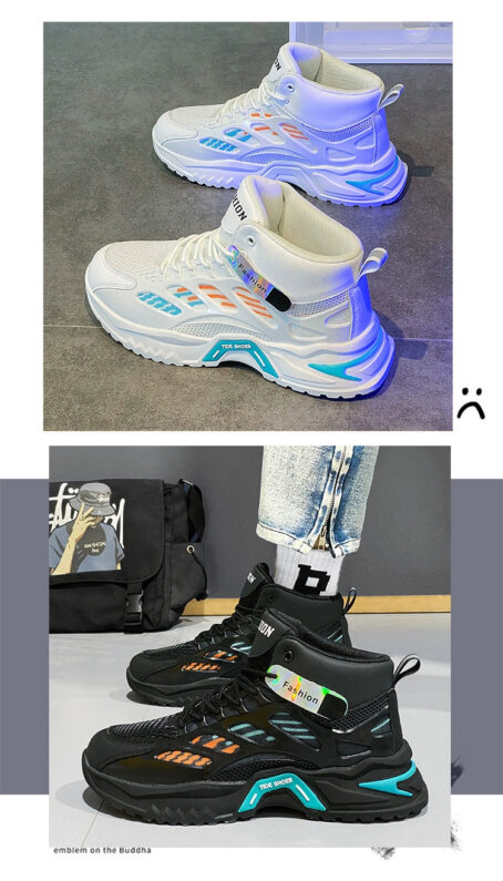 Winter Casual Basketball Height Increasing Two Cotton Putian Men's Shoes Fashion