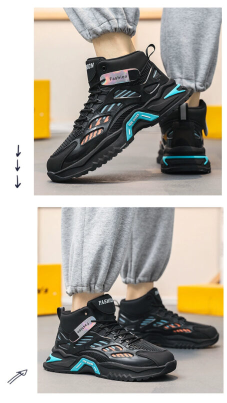 Winter Casual Basketball Height Increasing Two Cotton Putian Men's Shoes Fashion