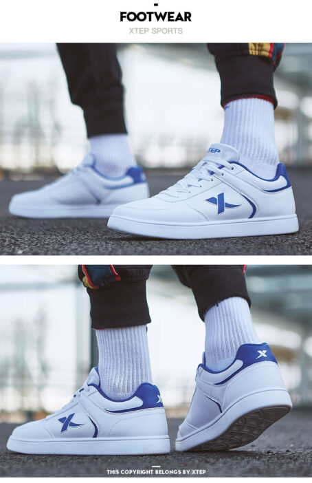 Tebu Fall and Winter Leather Surface Easiest for Match Casual Low-Top Sneakers XTEP