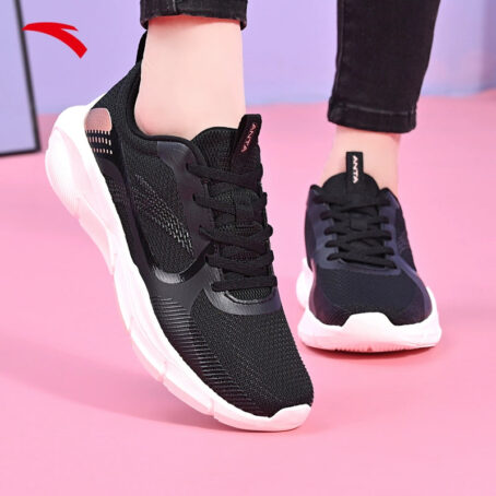 Anta Black Leather Waterproof Ladieswear Fleece-Lined Sneakers Anta