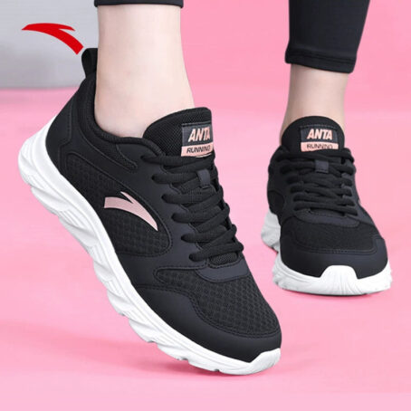Anta Black Leather Waterproof Ladieswear Fleece-Lined Sneakers Anta
