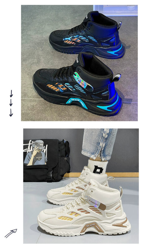 Winter Casual Basketball Height Increasing Two Cotton Putian Men's Shoes Fashion