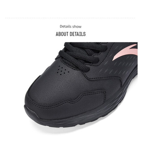 Anta Black Leather Waterproof Ladieswear Fleece-Lined Sneakers Anta
