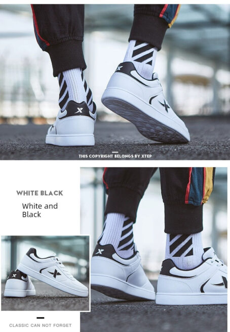 Tebu Fall and Winter Leather Surface Easiest for Match Casual Low-Top Sneakers XTEP