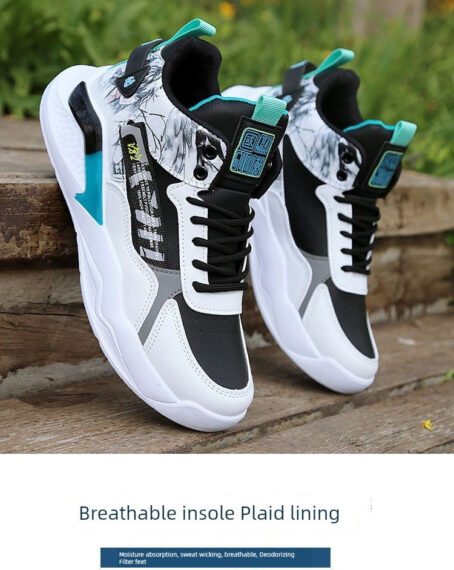High-Top Winter Fleece-lined Thickened Non-Slip All-Matching Men's Shoes Wen and Xiang