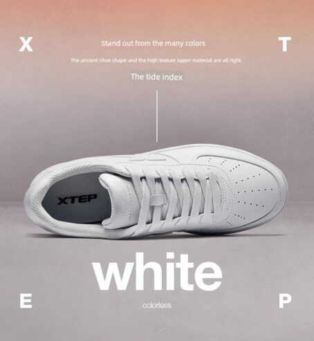Tebu Fall and Winter Leather Surface Easiest for Match Casual Low-Top Sneakers XTEP
