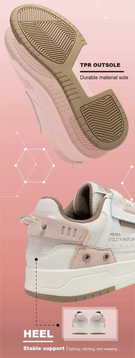 Baasploa Women Outdoor Casual Shoe Fashion Leather Breathable Sneakers Walking Shoes Female Non-slip Comfortable Skateboard Shoe CATG Sports Footwear