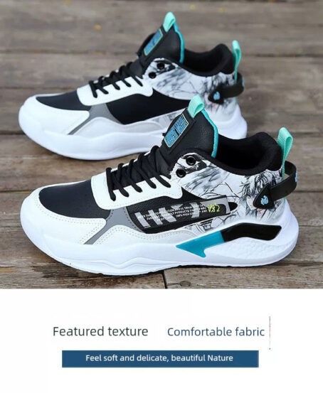 High-Top Winter Fleece-lined Thickened Non-Slip All-Matching Men's Shoes Wen and Xiang